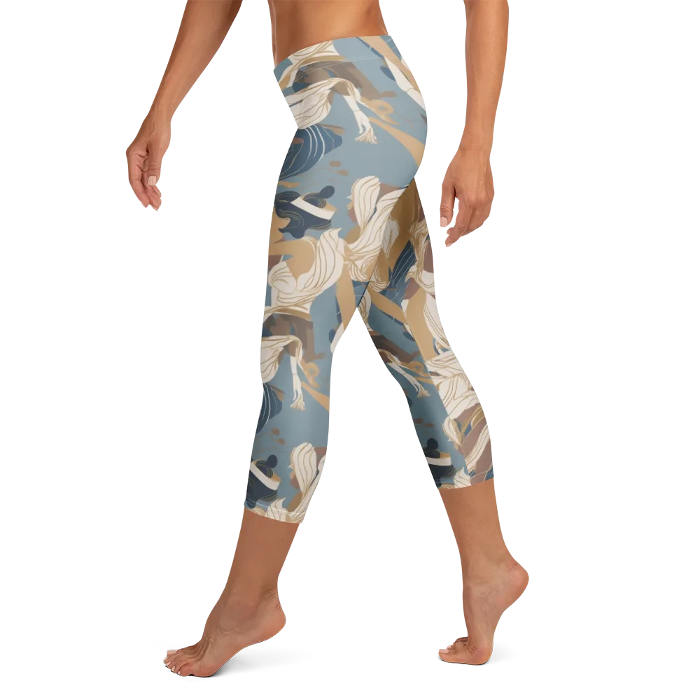 Swan Lake Reverie on Capri Leggings — Left