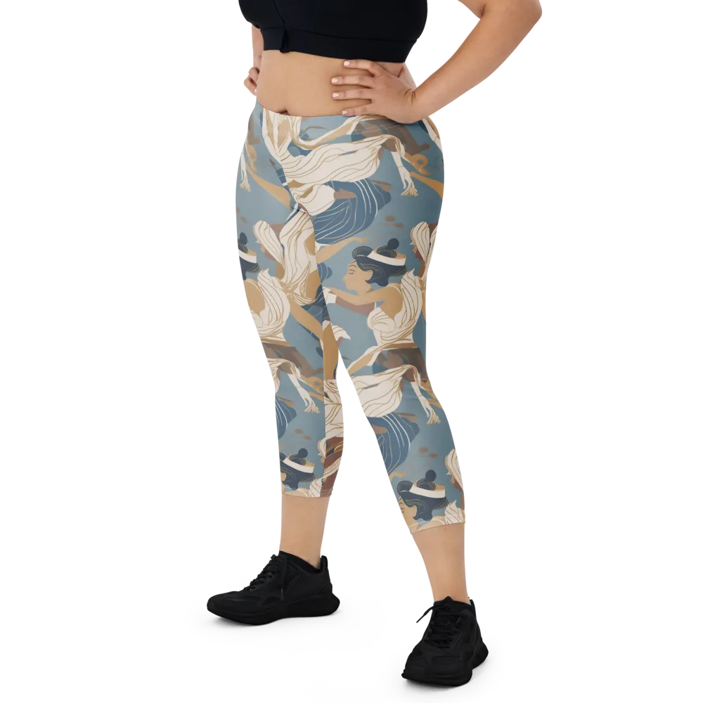 Swan Lake Reverie on Capri Leggings — Front