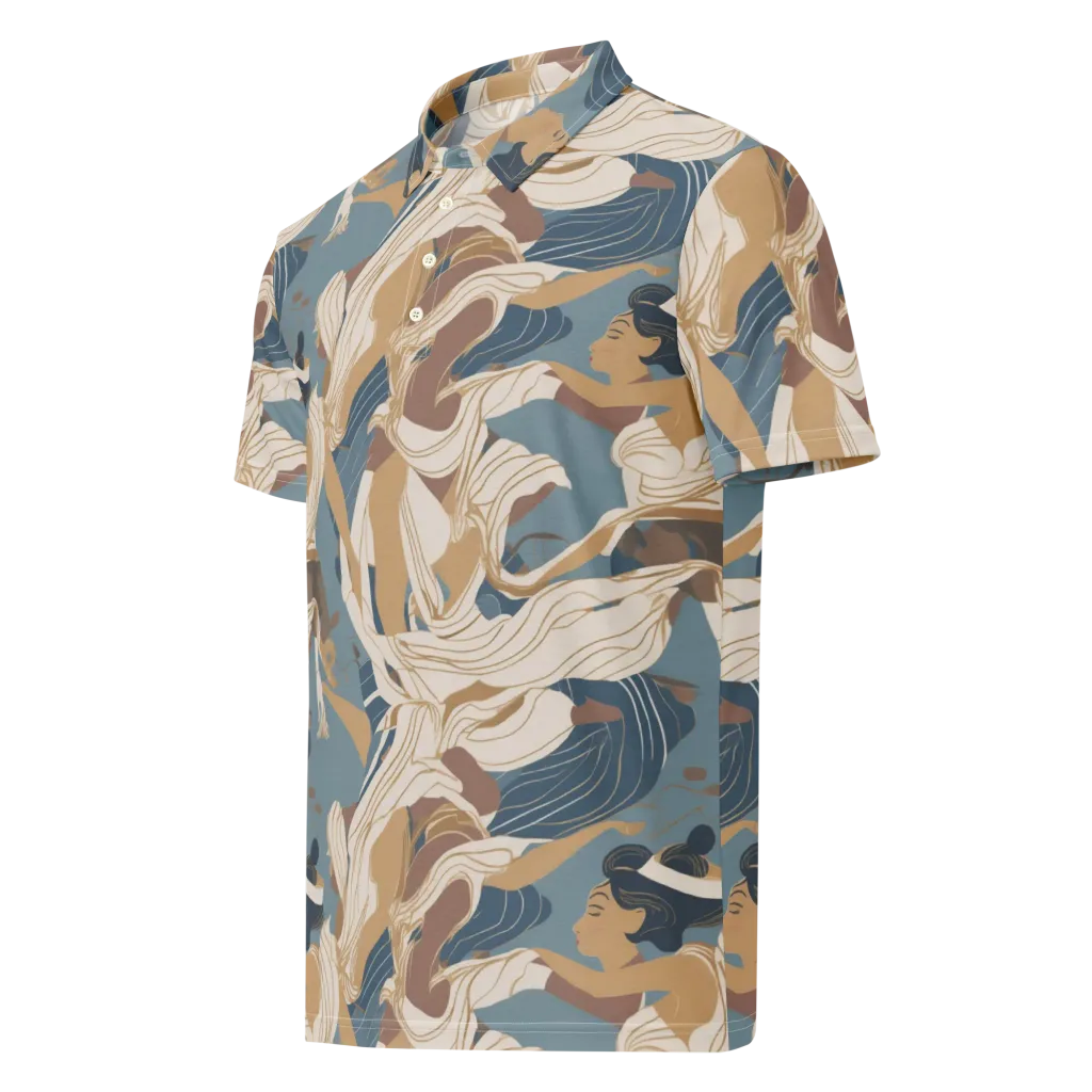 Swan Lake Reverie on Men's Slim Fit Polo Shirt — Left Front
