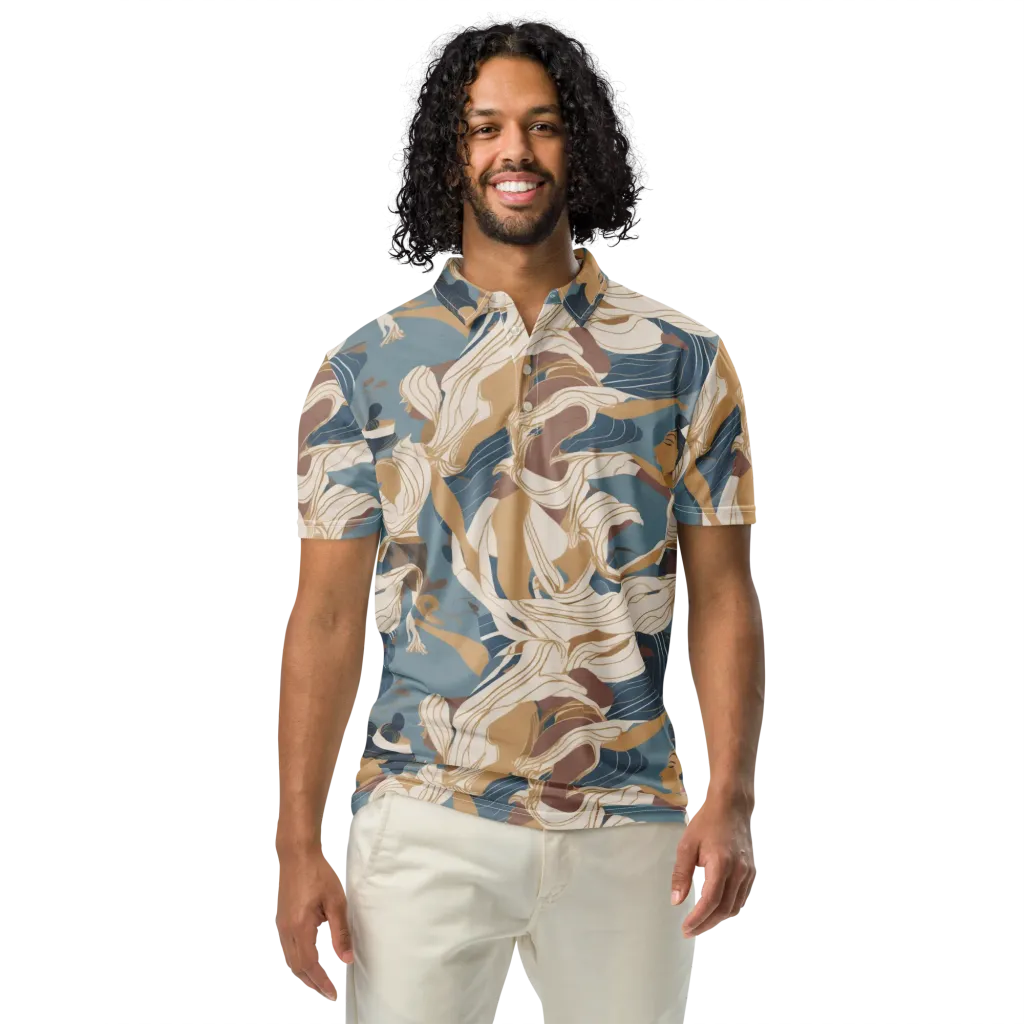 Swan Lake Reverie on Men's Slim Fit Polo Shirt — Front