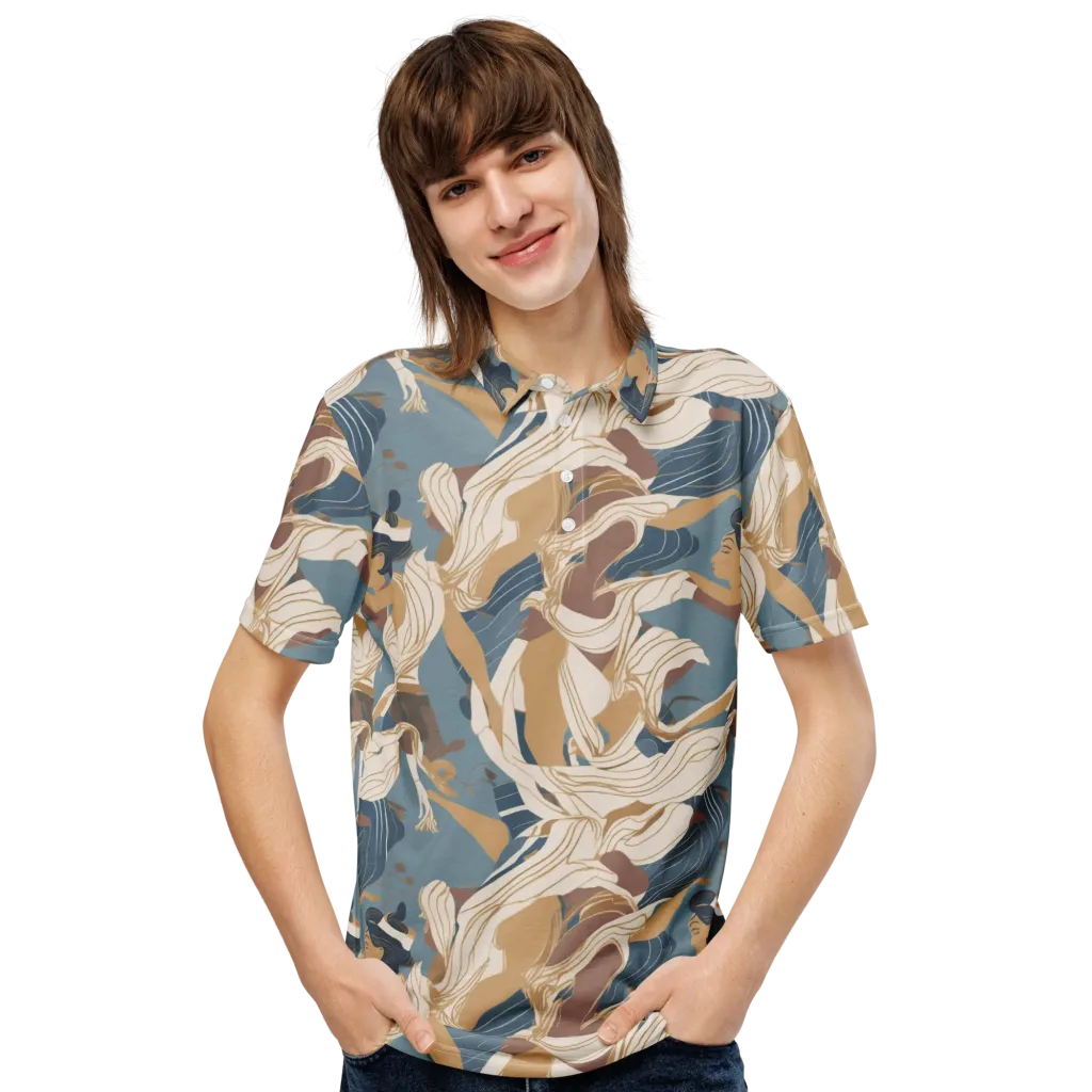 Swan Lake Reverie on Men's Slim Fit Polo Shirt — Front