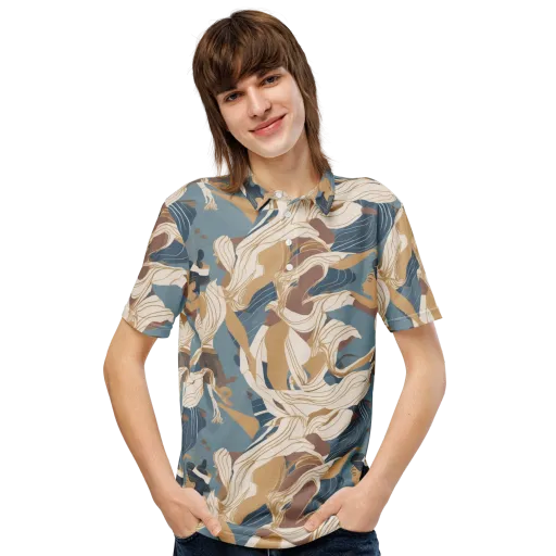 Swan Lake Reverie on a Men's Slim Fit Polo Shirt