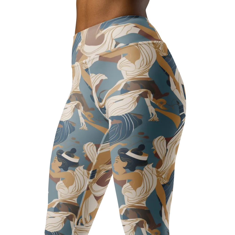 Swan Lake Reverie on Yoga Leggings — Left Front