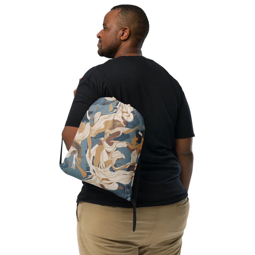 Swan Lake Reverie on Drawstring Bag — Front