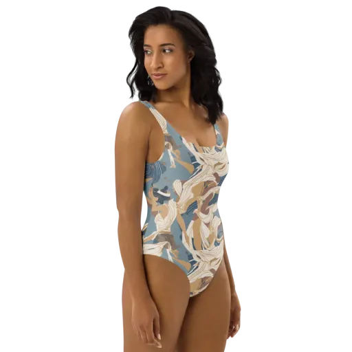 Swan Lake Reverie on a One-Piece Swimsuit