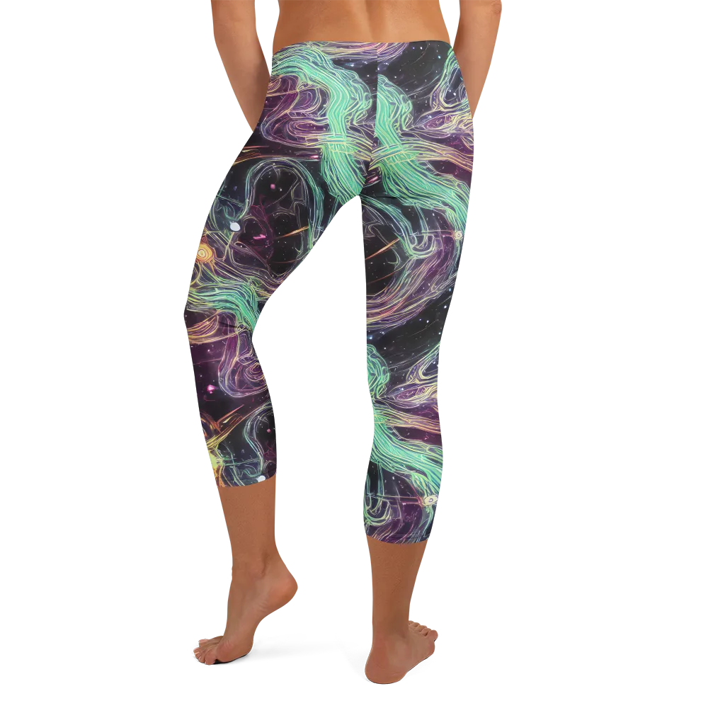 Celestial Vines on Capri Leggings — Back