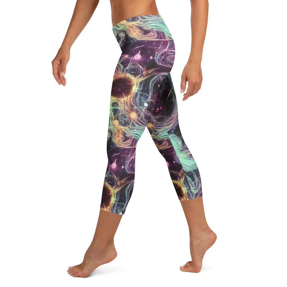 Celestial Vines on Capri Leggings — Left