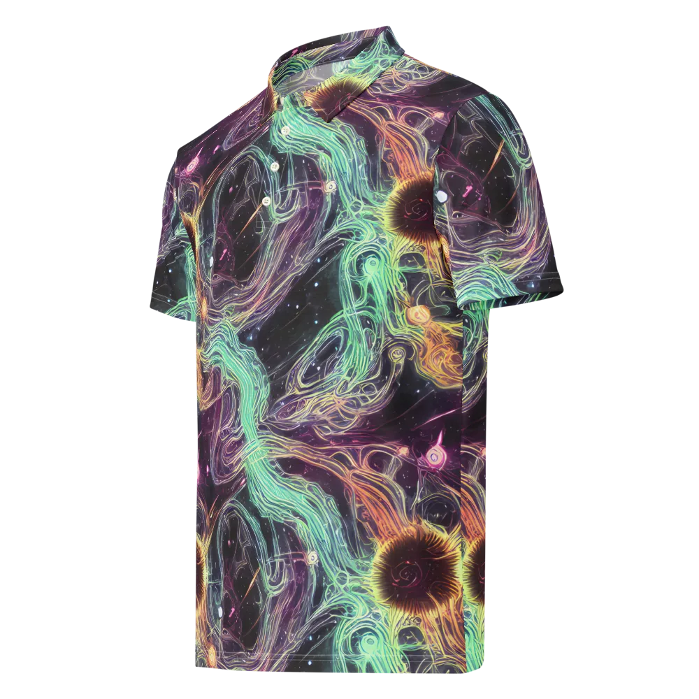 Celestial Vines on Men's Slim Fit Polo Shirt — Left Front
