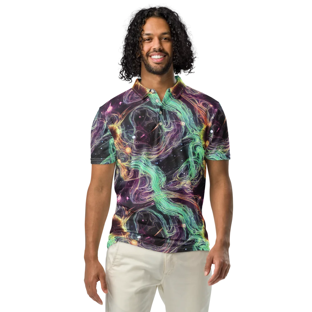 Celestial Vines on Men's Slim Fit Polo Shirt — Front