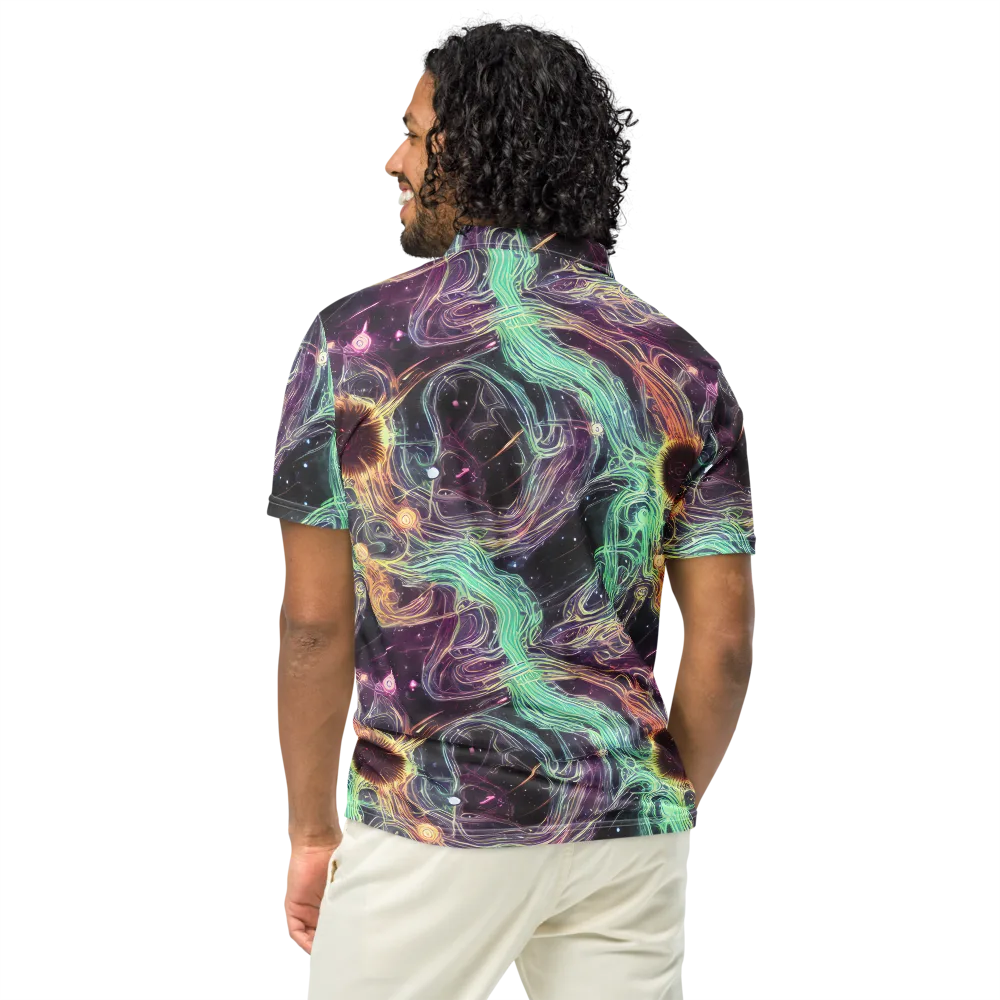 Celestial Vines on Men's Slim Fit Polo Shirt — Back