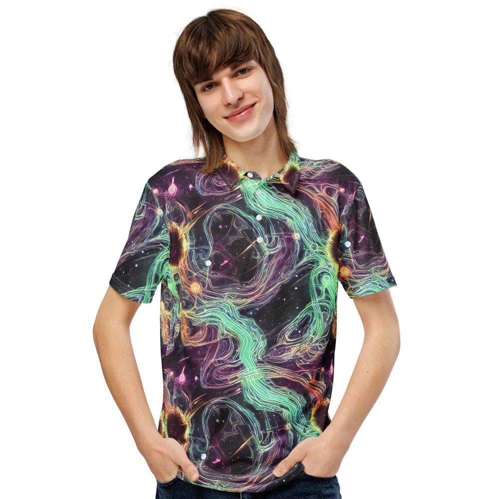 Celestial Vines on Men's Slim Fit Polo Shirt — Front