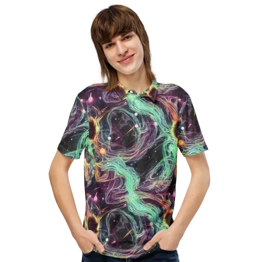 Celestial Vines on a Men's Slim Fit Polo Shirt