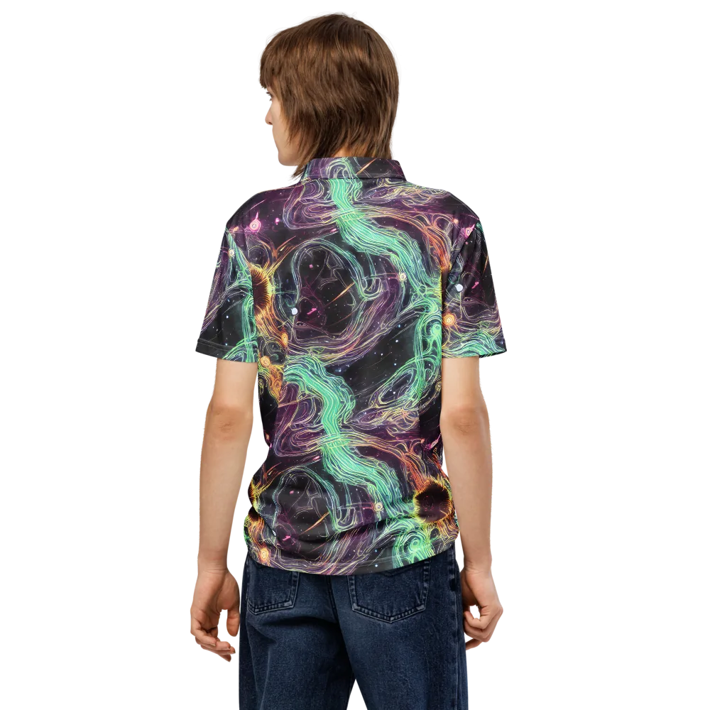 Celestial Vines on Men's Slim Fit Polo Shirt — Back