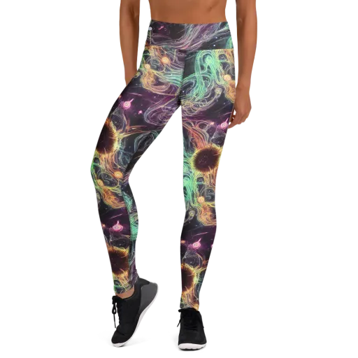 Celestial Vines on a Yoga Leggings