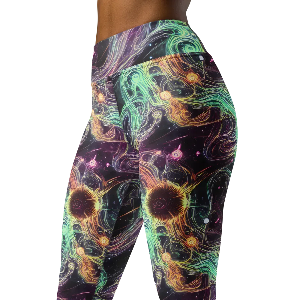 Celestial Vines on Yoga Leggings — Left Front
