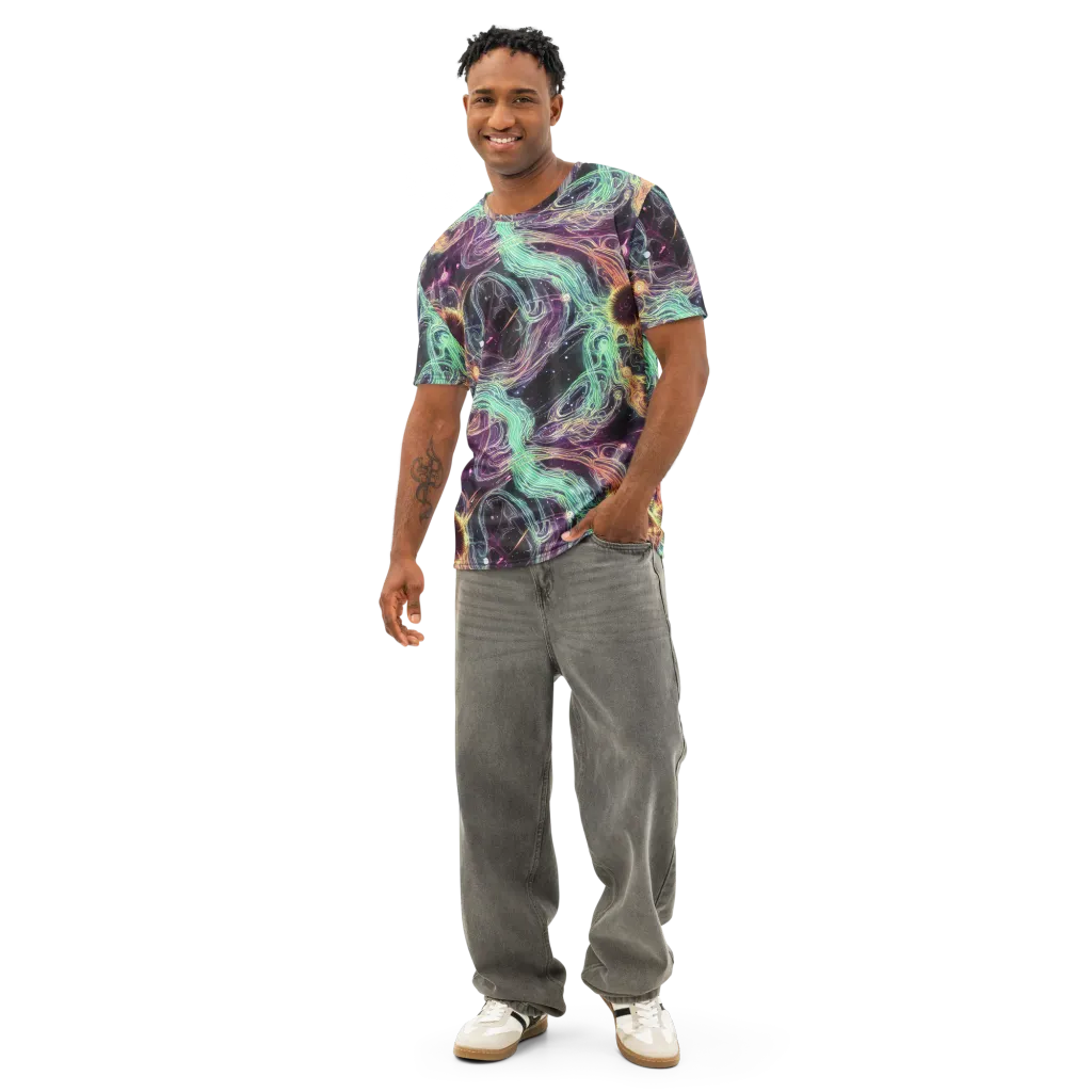 Celestial Vines on Men's Cotton Crew Neck T-Shirt — Front