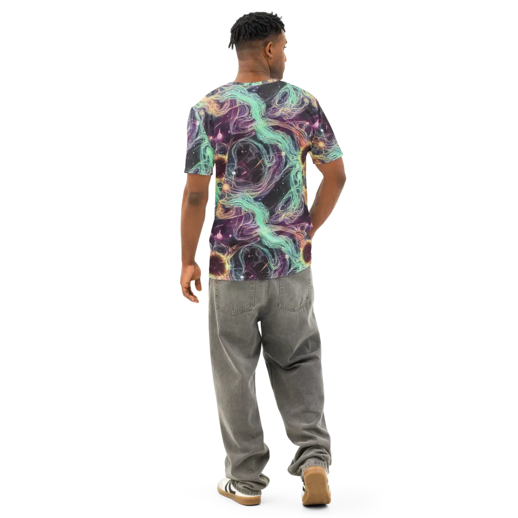Celestial Vines on Men's Cotton Crew Neck T-Shirt — Back