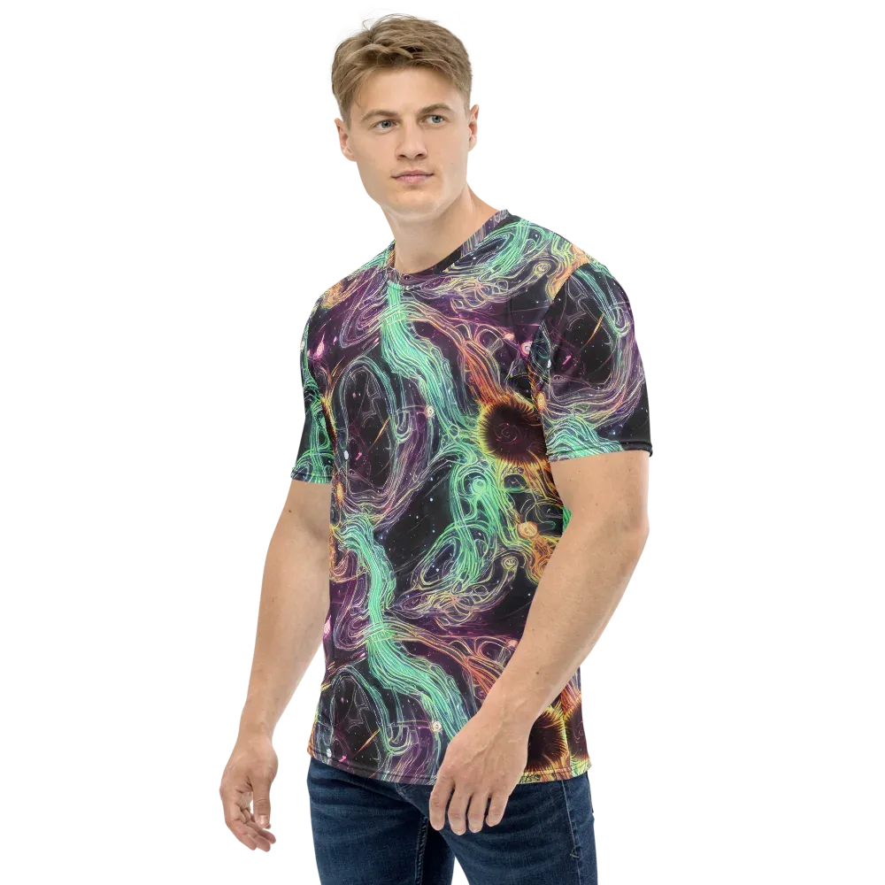 Celestial Vines on Men's Crew Neck T-Shirt — Left