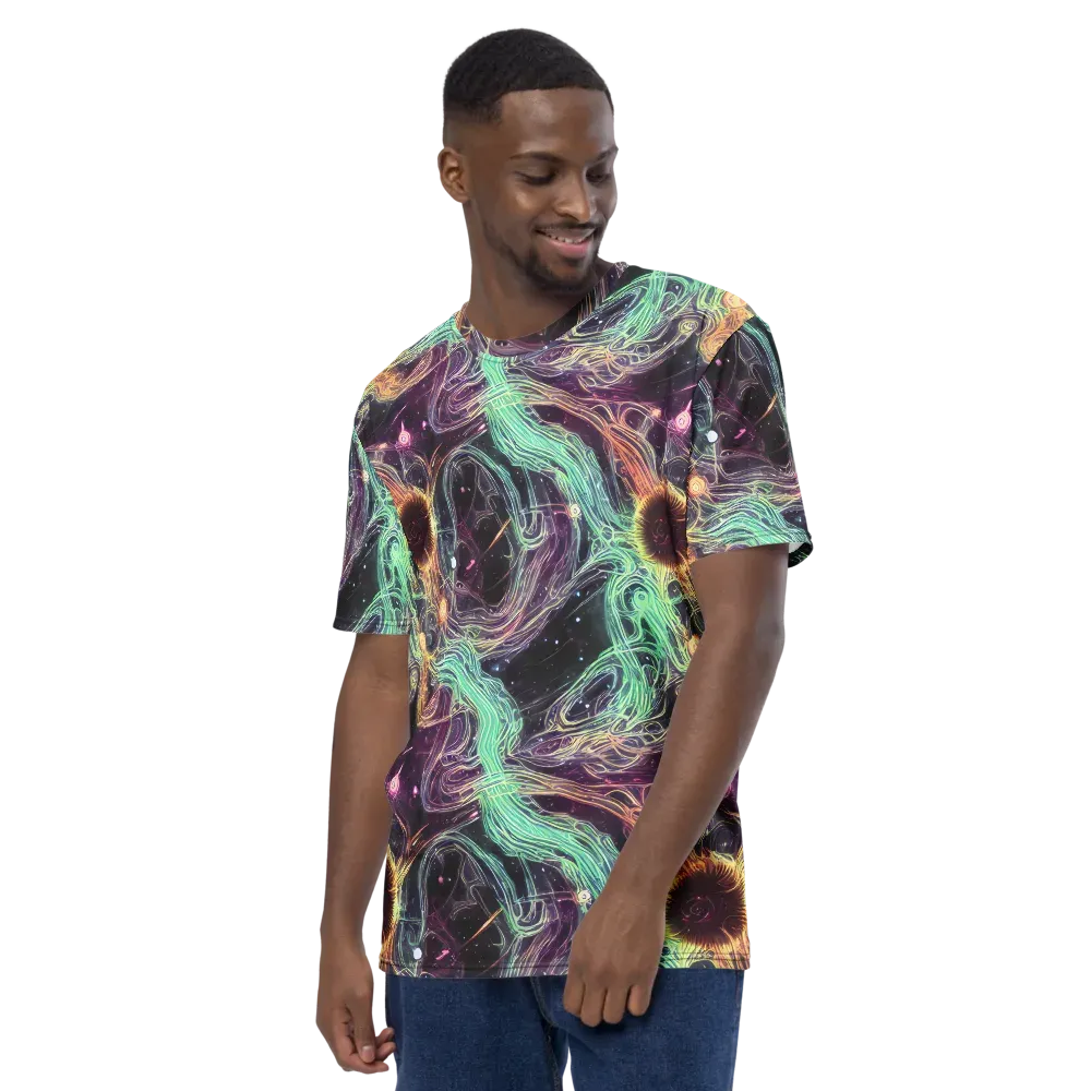 Celestial Vines on Men's Crew Neck T-Shirt — Left