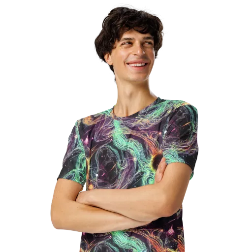 Celestial Vines on a Men's Crew Neck T-Shirt