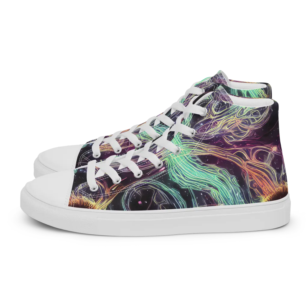 Celestial Vines on Men's High Top Canvas Shoes — Left