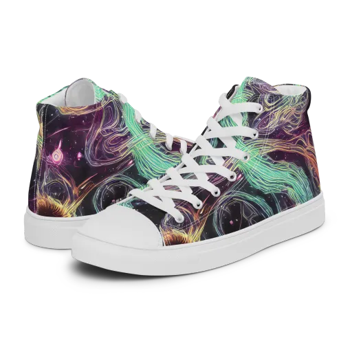 Celestial Vines on a Men's High Top Canvas Shoes