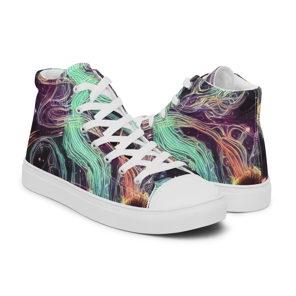 Celestial Vines on Men's High Top Canvas Shoes — Right