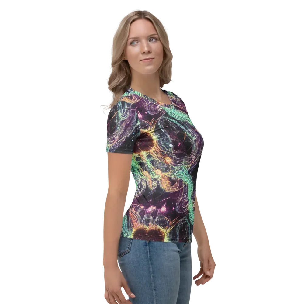 Celestial Vines on Women's Crew Neck T-Shirt — Right