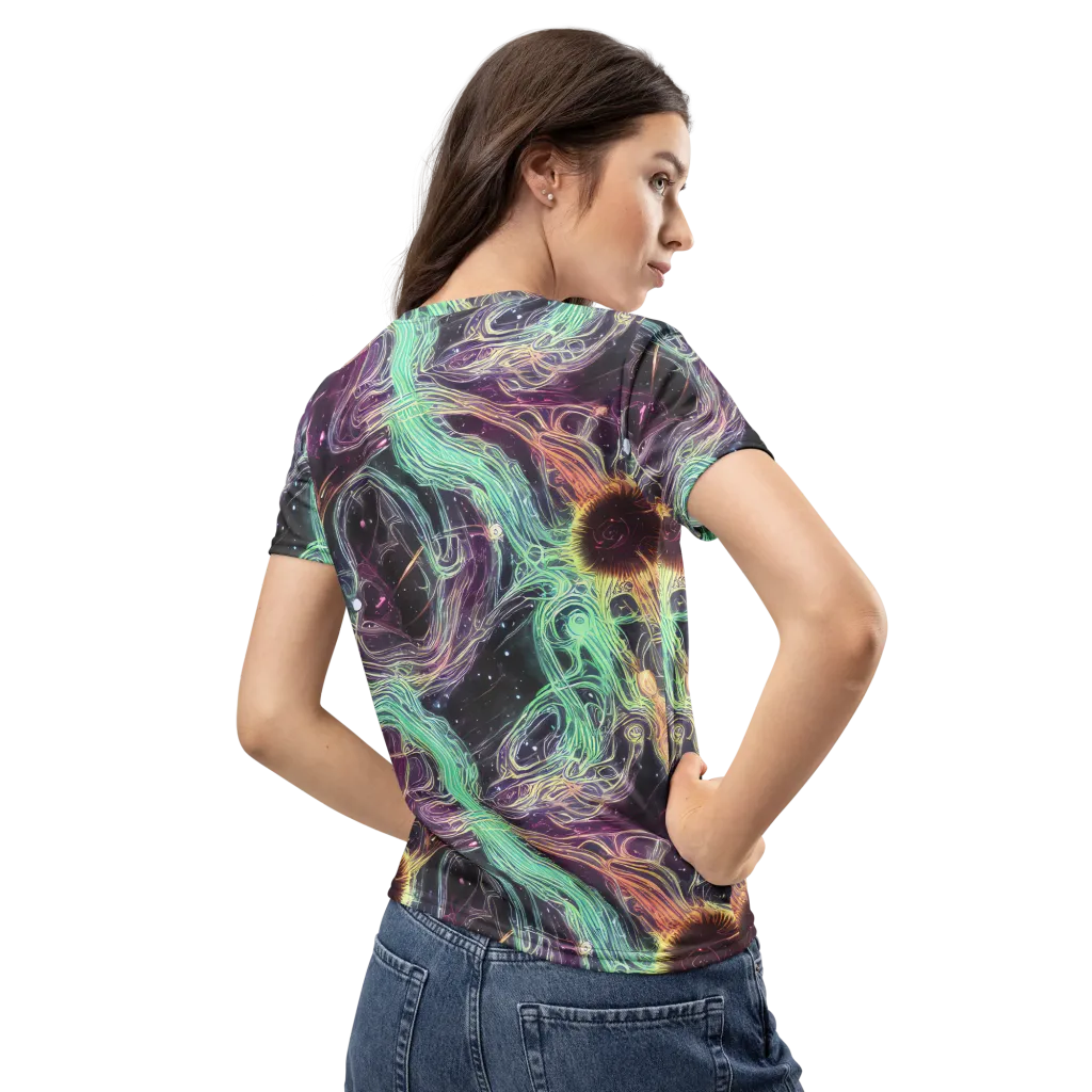 Celestial Vines on Women's Crew Neck T-Shirt — Back