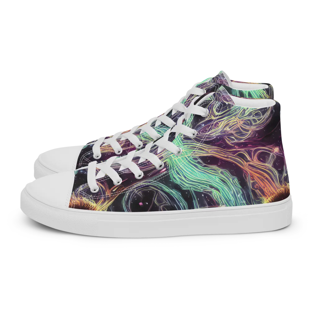 Celestial Vines on Women's High Top Canvas Shoes — Left