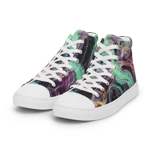 Celestial Vines on a Women's High Top Canvas Shoes
