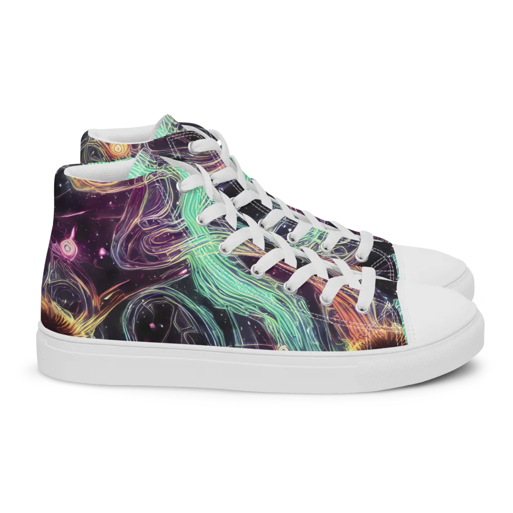 Celestial Vines on Women's High Top Canvas Shoes — Right