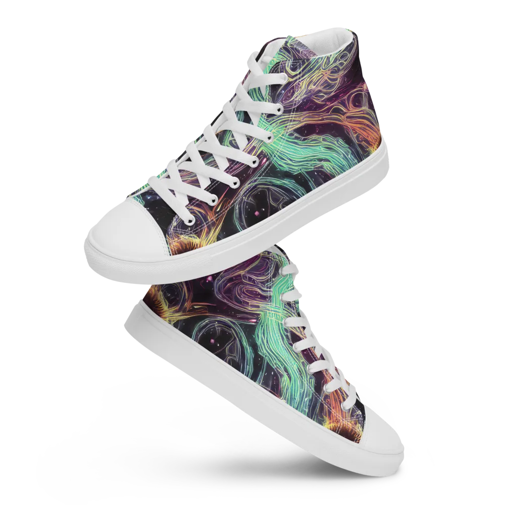 Celestial Vines on Women's High Top Canvas Shoes — Front