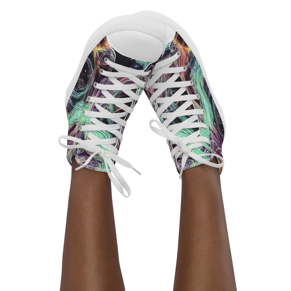 Celestial Vines on Women's High Top Canvas Shoes — Front