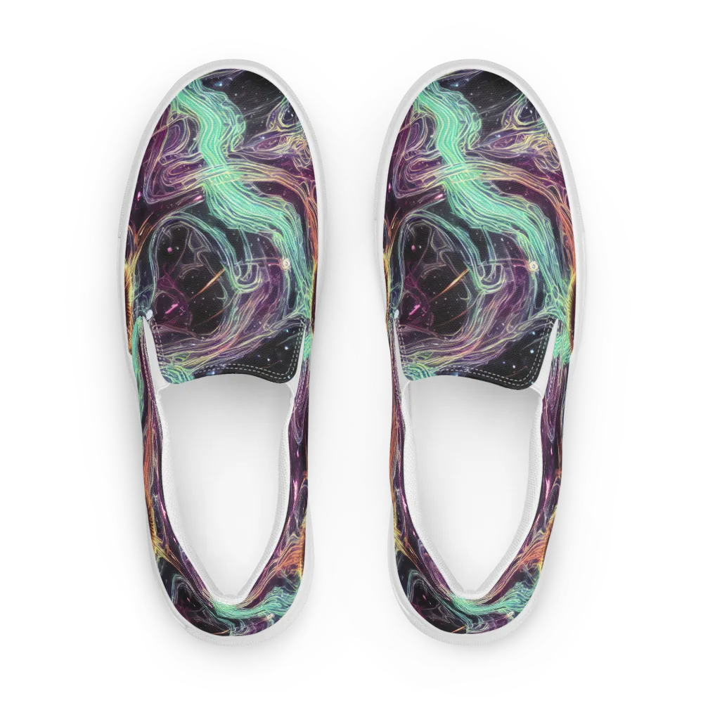 Celestial Vines on Men's Slip-On Canvas Shoes — Front