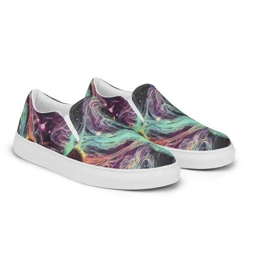 Celestial Vines on a Men's Slip-On Canvas Shoes