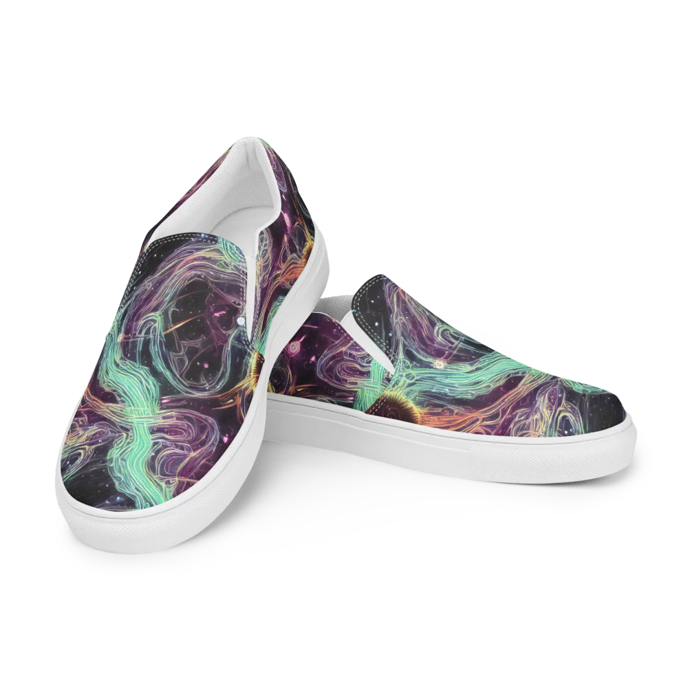 Celestial Vines on Men's Slip-On Canvas Shoes — Left Front