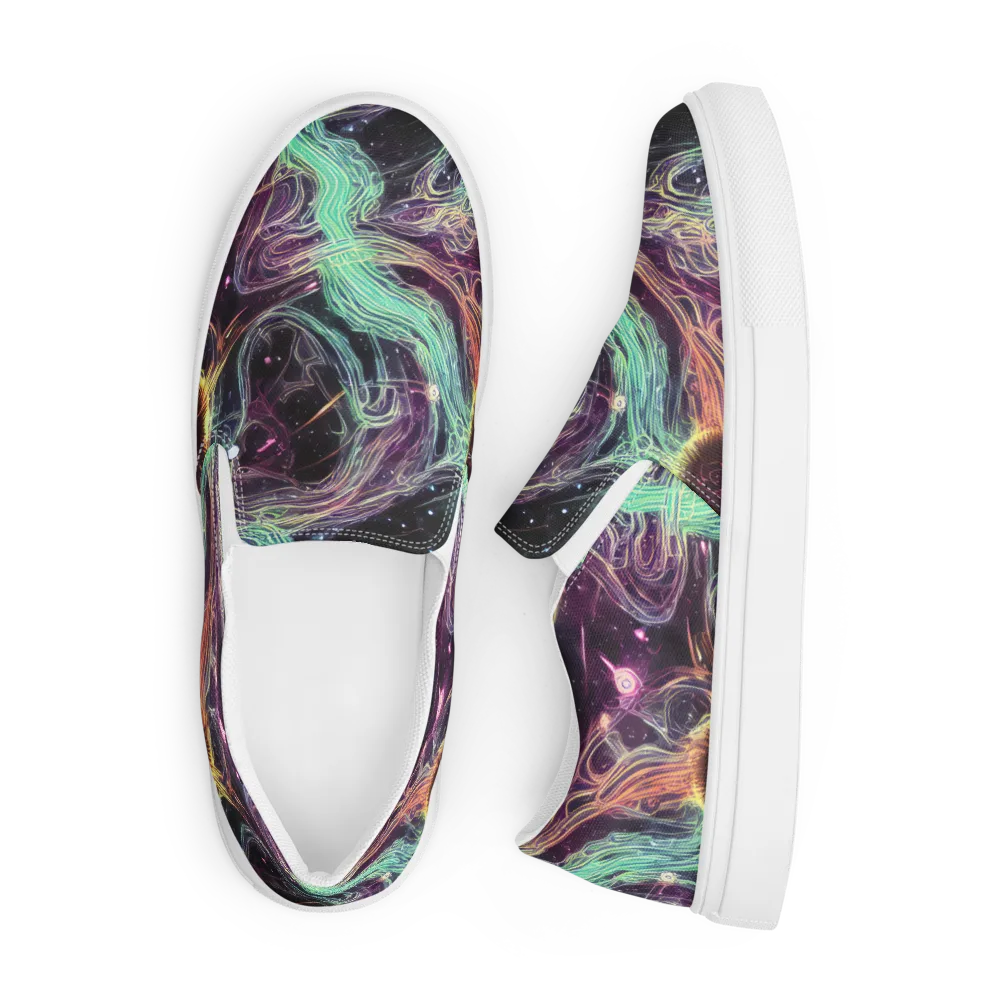 Celestial Vines on Men's Slip-On Canvas Shoes — Front