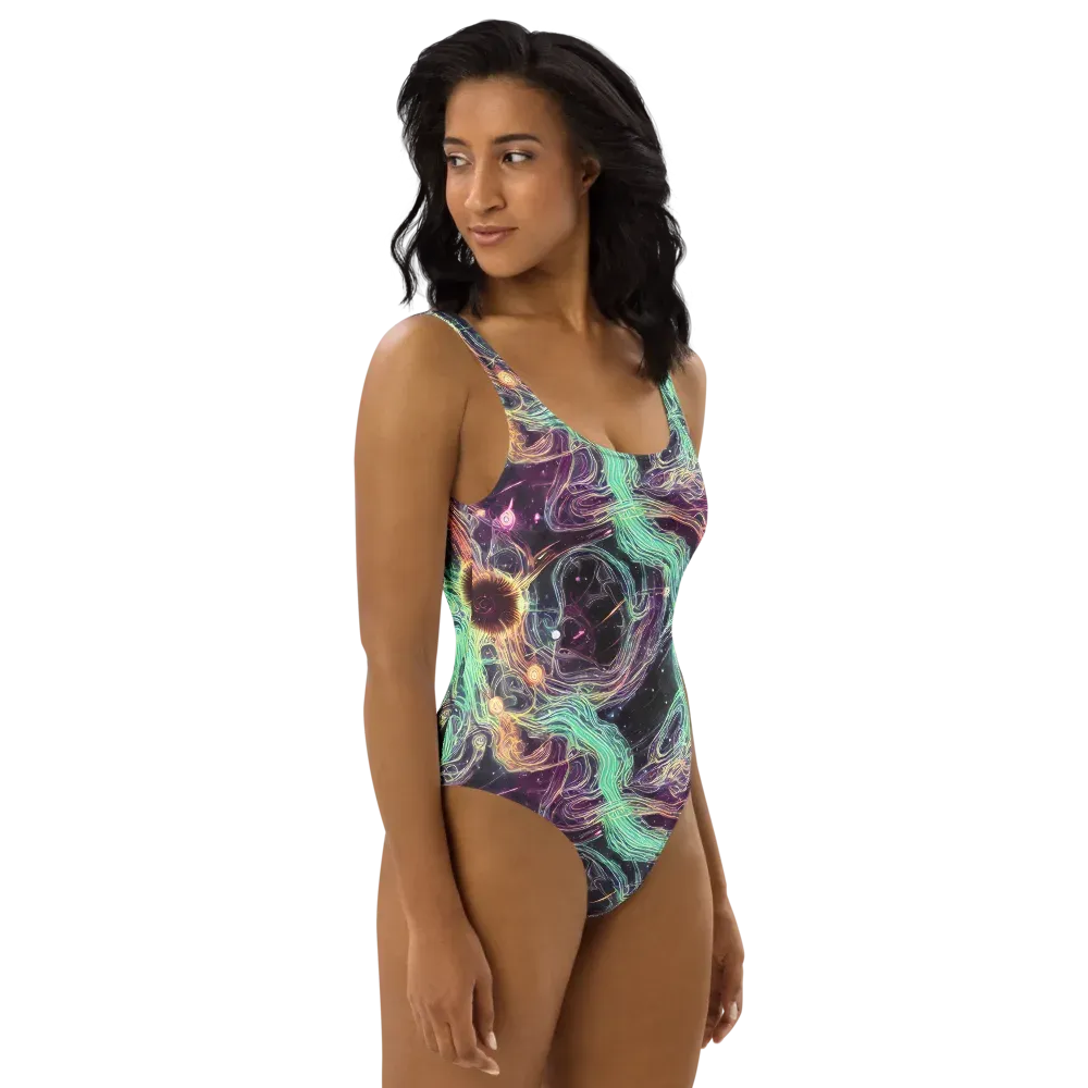 Celestial Vines on One-Piece Swimsuit — Right