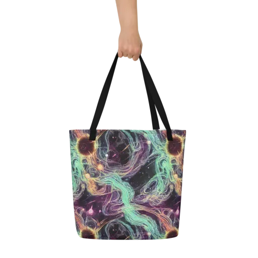 Celestial Vines on a Large Tote Bag W/ Pocket