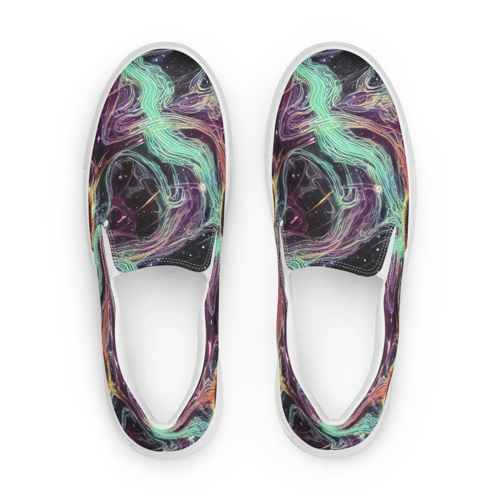 Celestial Vines on Women's Slip-On Canvas Shoes — Front