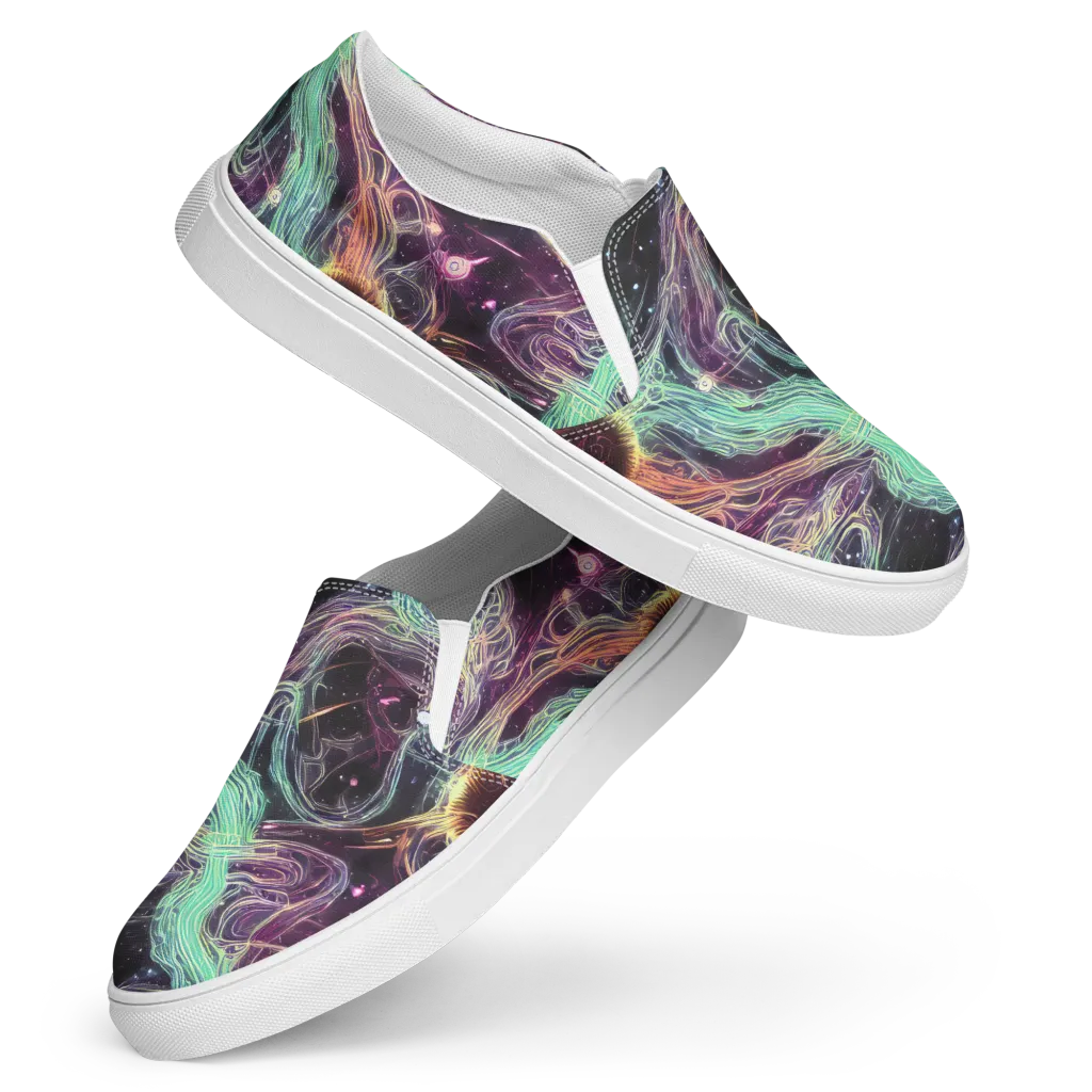 Celestial Vines on Women's Slip-On Canvas Shoes — Front
