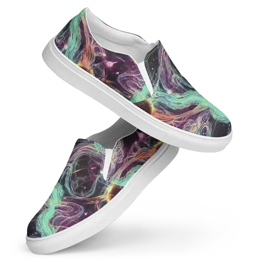 Celestial Vines on a Women's Slip-On Canvas Shoes