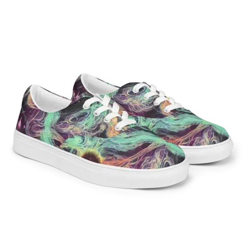 Celestial Vines on a Men's Lace-Up Canvas Shoes