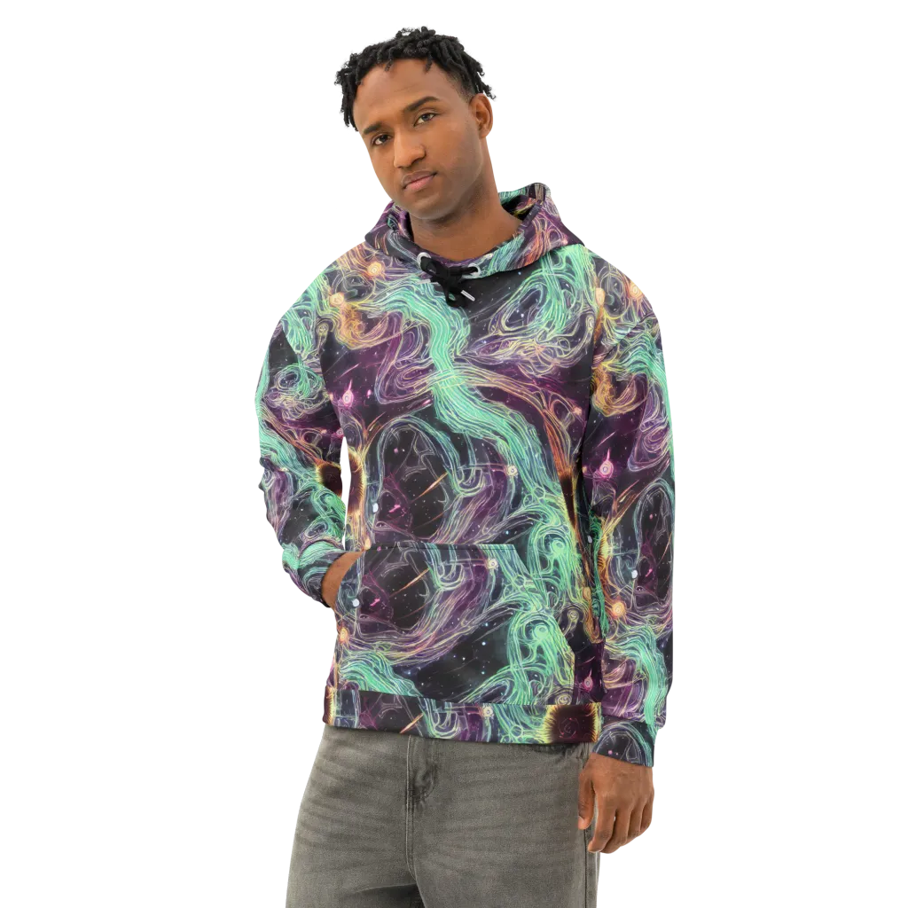 Celestial Vines on Cotton Hoodie — Left Front