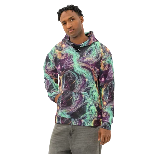 Celestial Vines on a Cotton Hoodie
