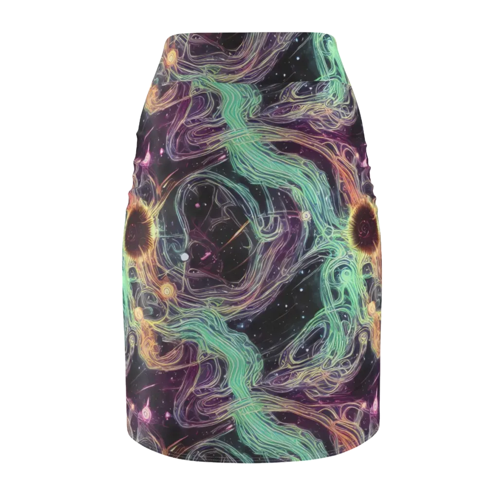 Celestial Vines on Pencil Skirt — Back