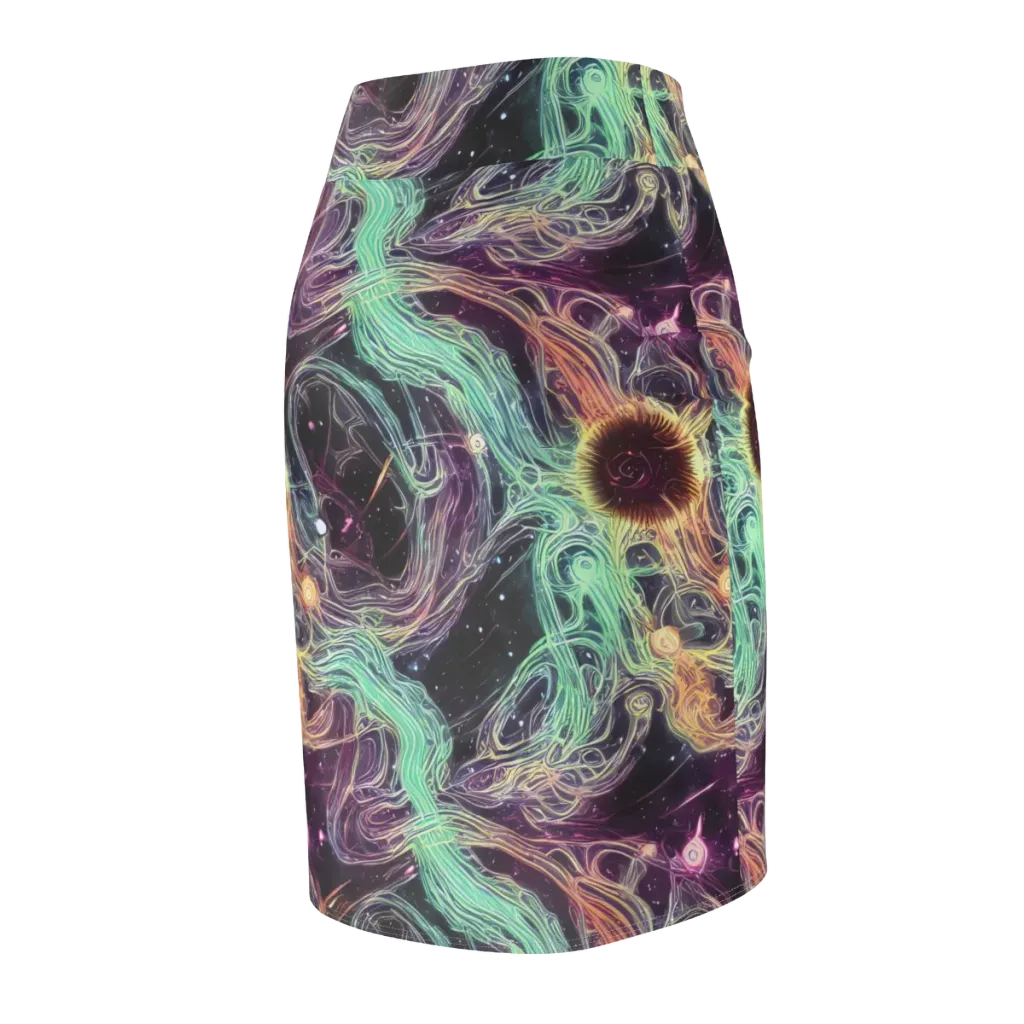 Celestial Vines on Pencil Skirt — Back Side