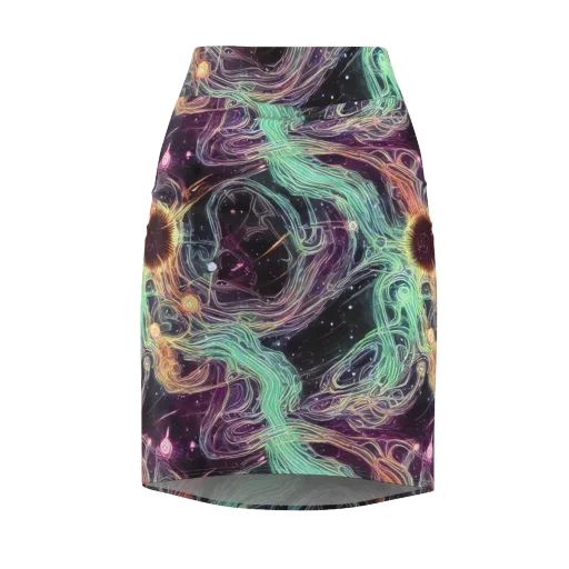 Celestial Vines on a Pencil Skirt