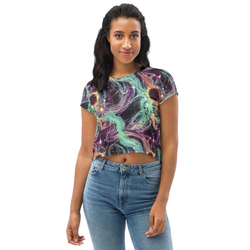 Celestial Vines on Crop Tee — Front